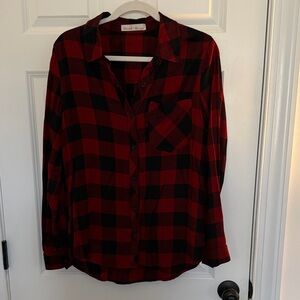 Nordstrom Flannel Black and Red Checkered Button-Down Shirt